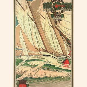 ITALY TRAVEL POSTER, Nautical Wall Art, Yacht Club Adriaco Trieste, 1923, Antique Italian Decor, Ship Poster, Boat Print, Exploration Art image 7