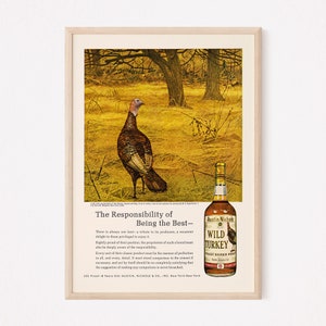 KENTUCKY BOURBON POSTER, Whiskey Bourbon Ad, Tennessee Kentucky Print, Americana, Manly Poster Bar Art, Bachelor Stag Gift, Men&#39;s Print