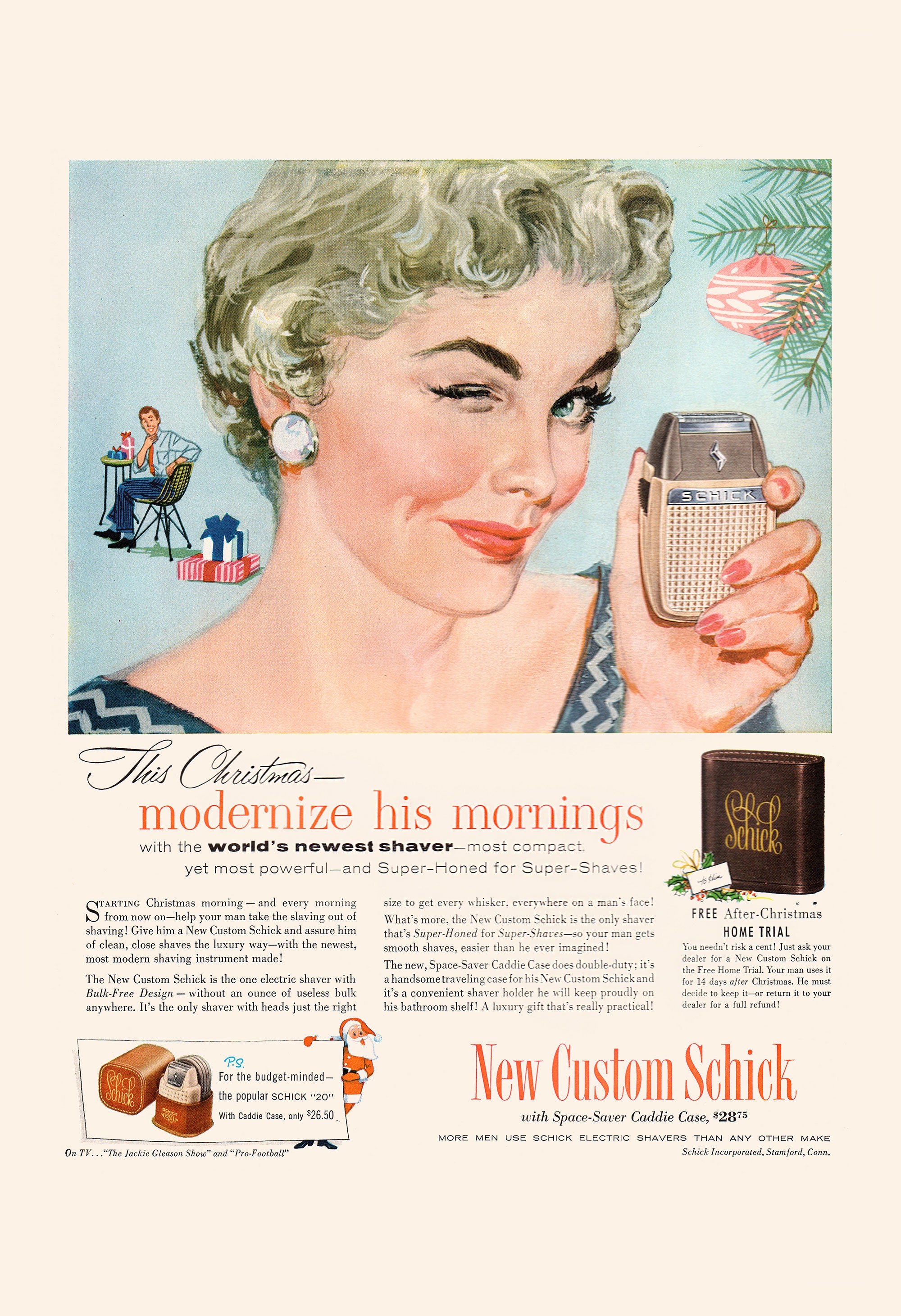 VINTAGE ELECTRIC RAZOR Ad, Retro Mid-century Ad, Vintage