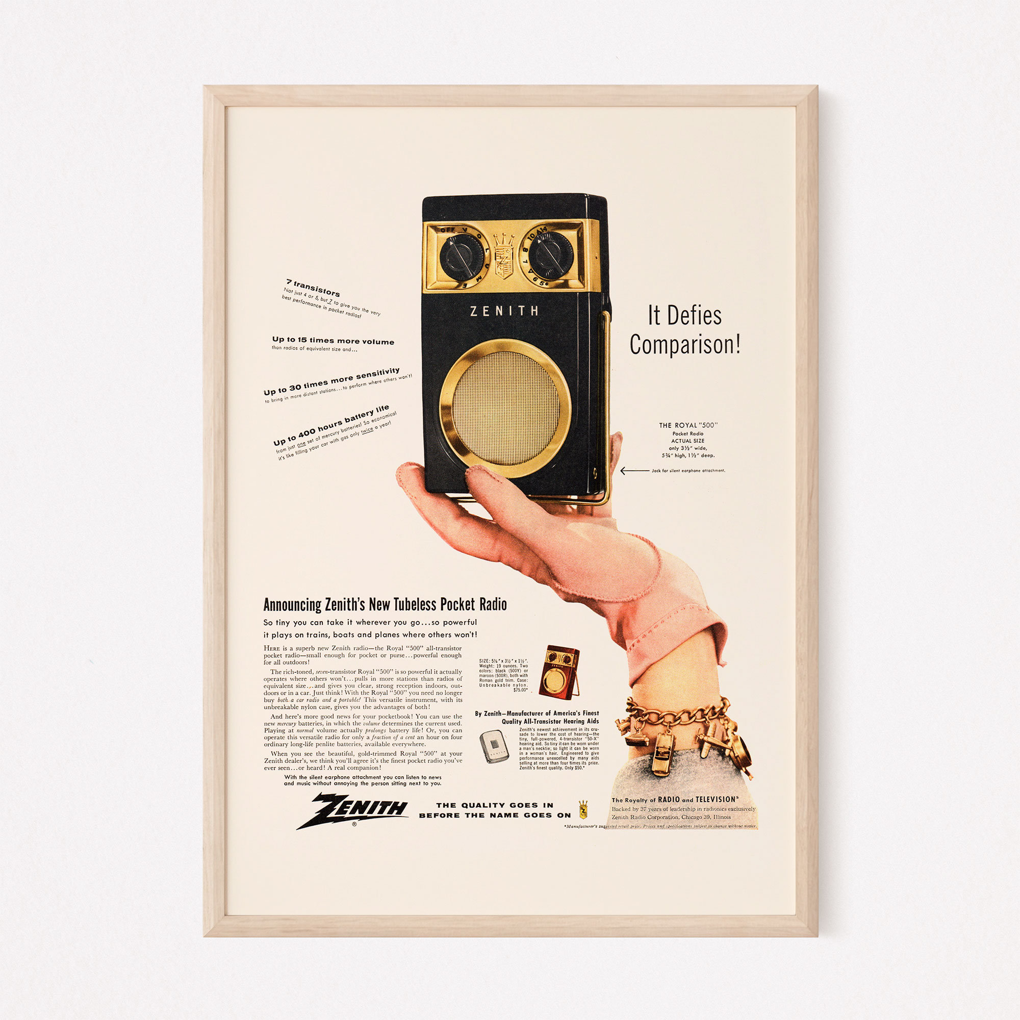 RETRO PORTABLE RADIO Ad, Vintage Radio Ad, Mid-century