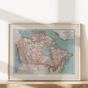 VINTAGE MAP of CANADA, Canada Vintage Map Wall Art, Vintage Map Reproduction, Canada Wall Art image 3