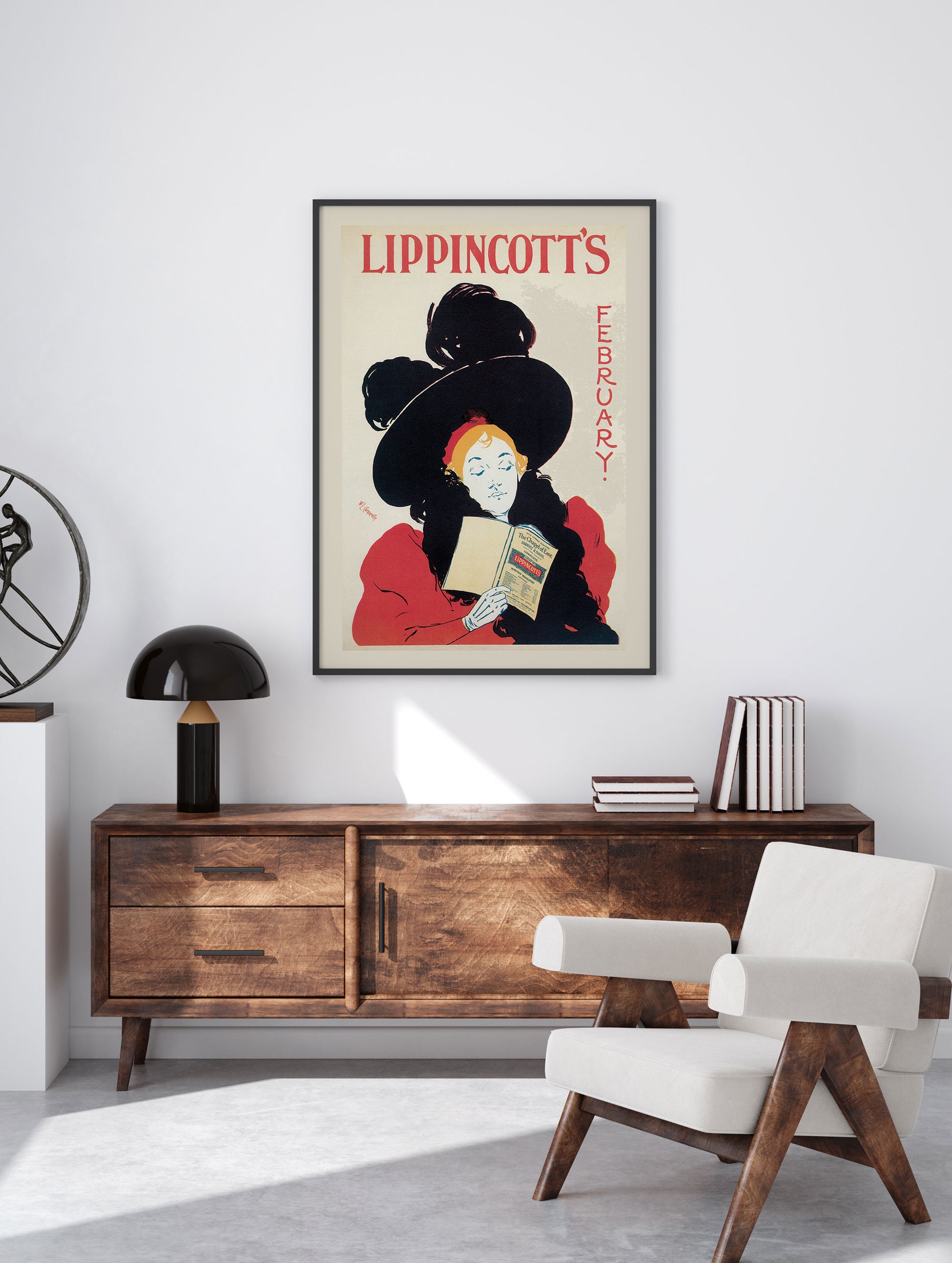 Vintage LIPPINCOTT'S Poster Art Nouveau Poster Bibliophile - Etsy Canada