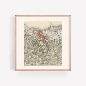 JAKARTA VINTAGE KARTE, Retro Karte von Indonesien, Niederländische Antillen, professionelle Reproduktion