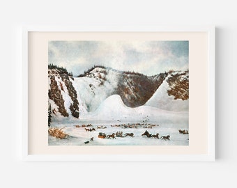 WINTER WALL ART, Winter Scene, Montmorency Falls in Winter, Cornelius Krieghoff, 1852