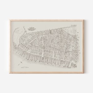 CARTE VINTAGE DE NYC, plan de Manhattan, plan de la ville de New York, carte ancienne de Manhattan, Wall Street, quartier financier, Battery Park, Broadway