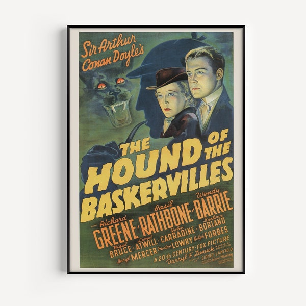CLASSIC FILM POSTER, Sherlock Holmes Movie Poster, Sherlock Poster, Classic Film Poster, Classic Movie Poster, 1940s