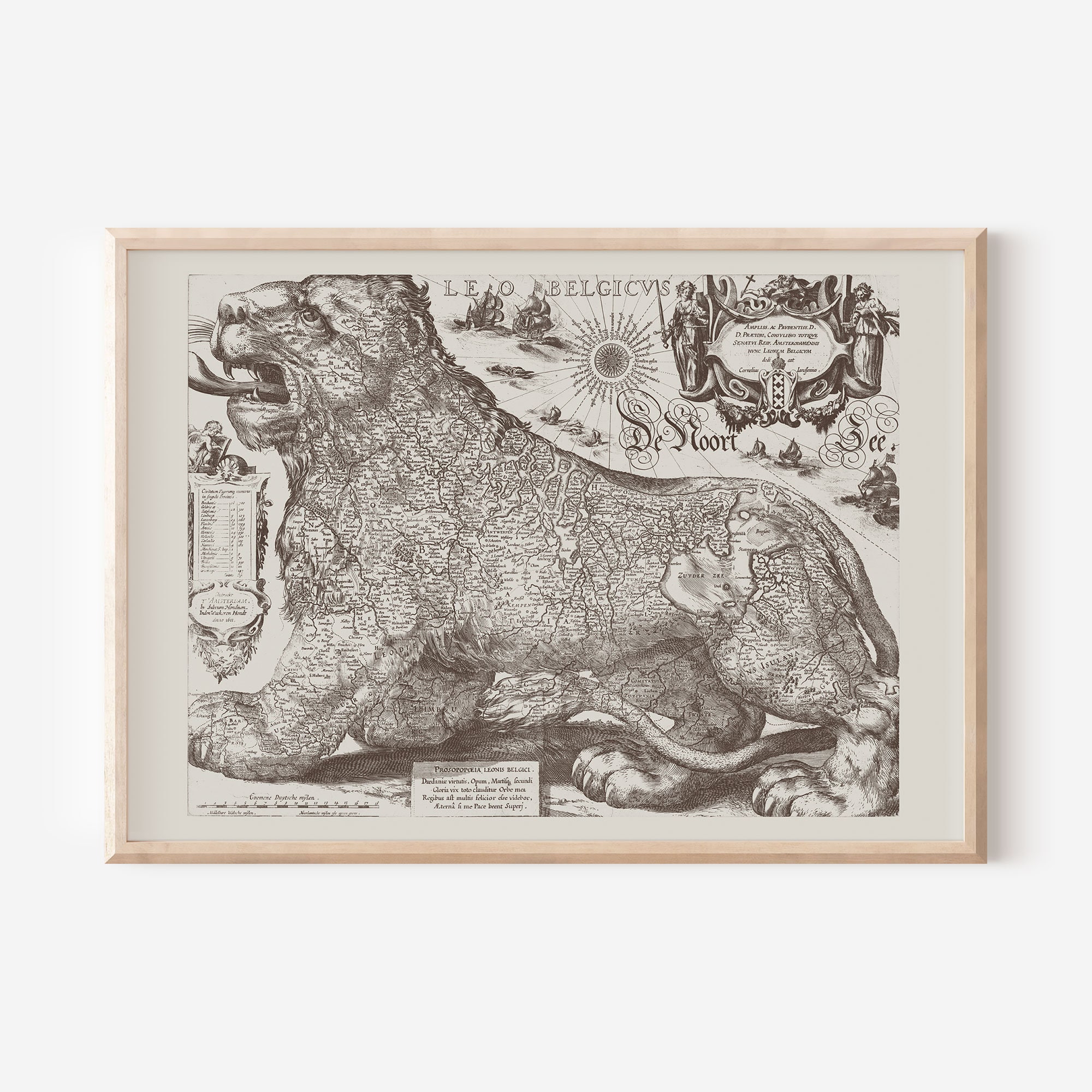 LEO BELGIVCS MAP, Netherlands Map, Luxembourg Map, Belgium Map, Historical Low Countries Map, Antique Map, Professional Reproduction
