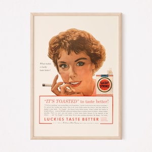 CLASSIC CIGARETTES AD, Vintage Cigarette Ad, Vintage Cigarette Ad, Retro Bar Poster, 50s Mid Century Ad