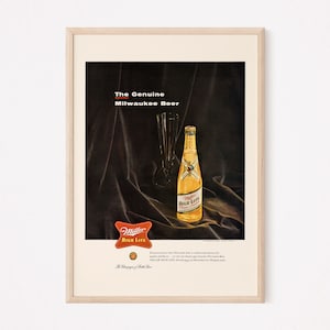 CLASSIC BEER PRINT, Vintage Beer Ad, Retro Bar Art Beer Bar Poster Man Cave Poster Basement Bar Art Retro Beer Poster