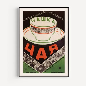 AVANT-GARDE RUSSE, affiche de film, Une tasse de thé, Igor Ilyinsky, 1927
