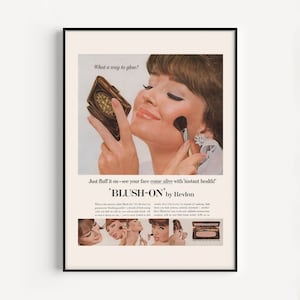 RETRO FASHION POSTER, Walk-in Closet Wall Art, Makeup Poster, Retro Wall Art, Vintage Ad Print, 1950s Decor, Midcentury Design