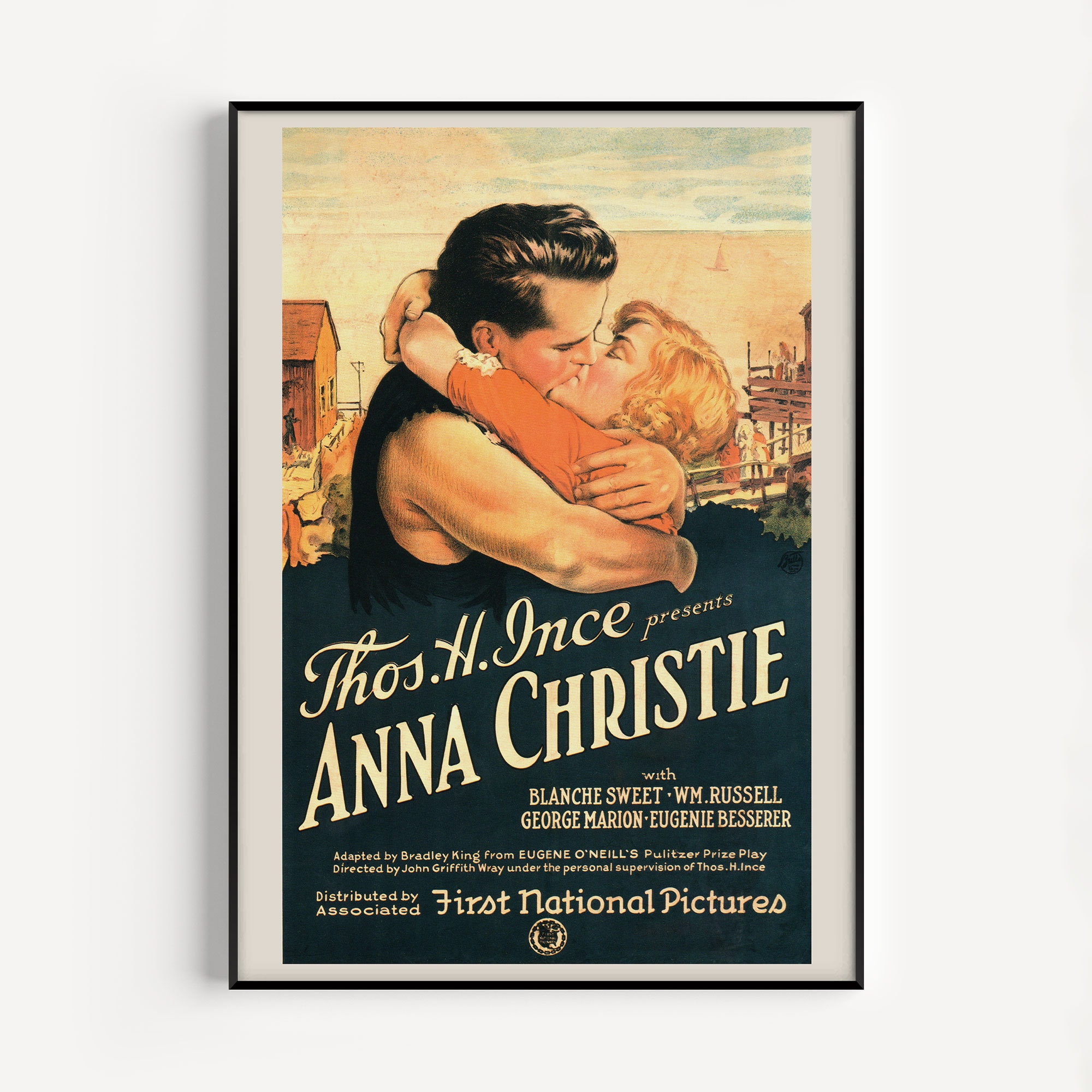 VINTAGE MOVIE POSTER, Romance Poster, Anna Christie Movie Poster, 1940's Retro Poster, Retro Movie Poster, Classic Movie Poster