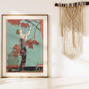 FRANZÖSISCHE MODE POSTER, Art Deco Druck, Antike Mode, Fashion Print, Vintage Wandkunst, professionelle Reproduktion, feminines Dekor Bild 3