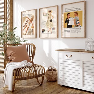 RETRO FASHION AD, Retro Mid-Century Tampon Ad, Vintage Womens Fashion Poster 1950s Retro Ad Kitsch Poster Retro Home Decor image 5