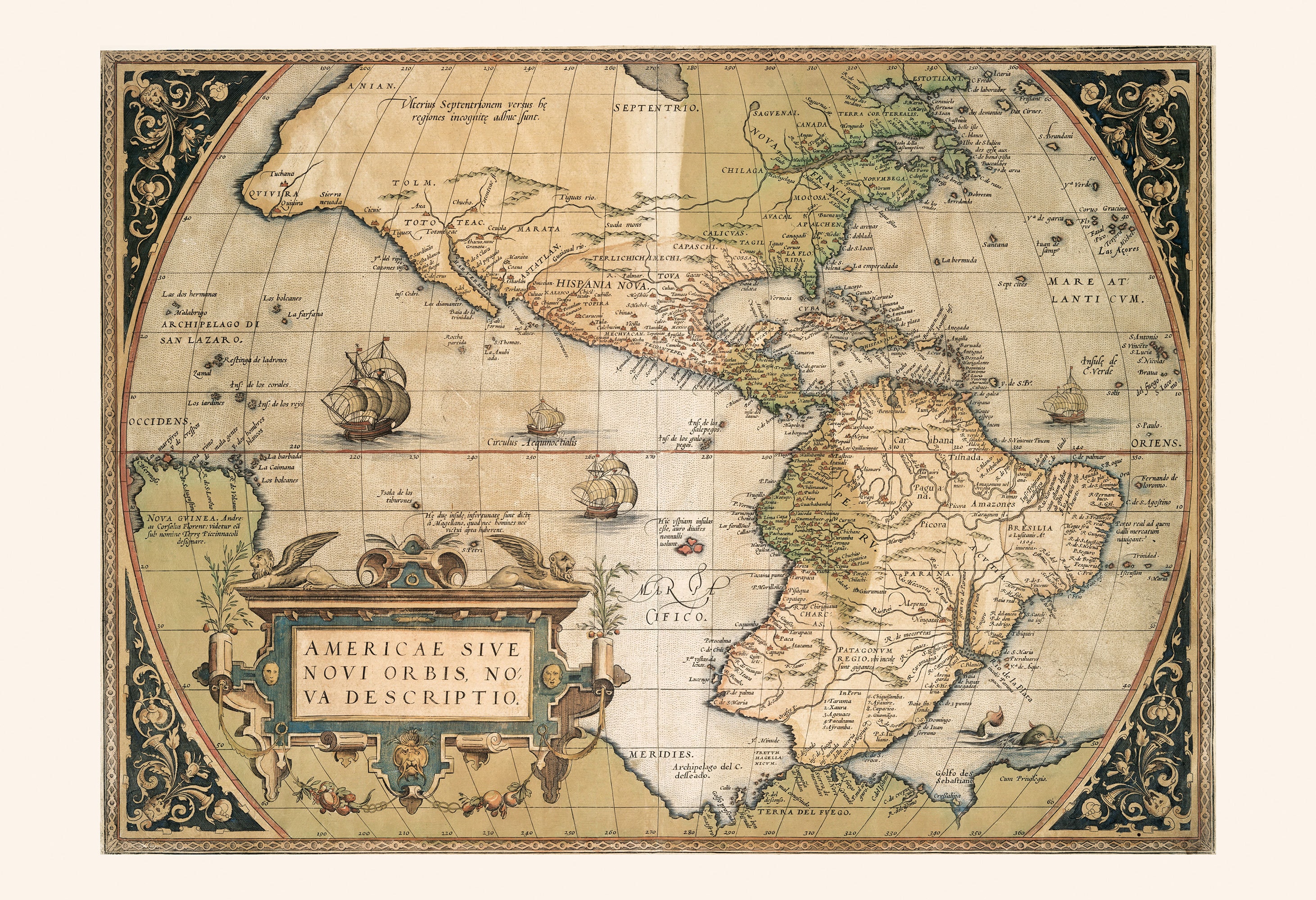 MAP of the NEW WORLD Map of the Americas by Abraham Etsy UK