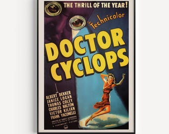 KLASSISCHES FILMPOSTER, Doktor Zyklop Filmplakat, Vintage Filmplakat, Kultfilmplakat, Filmklassiker