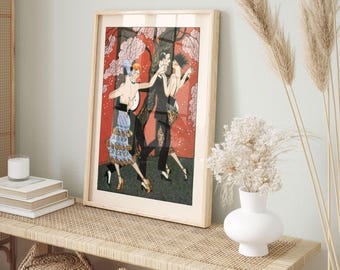 FASHION ILLUSTRATION, Art Deco Print, Vintage Tango Poster, George Barbier, 1919, Feminine Decor, Luxury Fashion Print, Luxurious Fashion