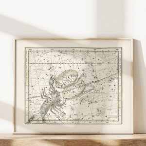 SCORPIO SIGN MAP Print, Zodiac Sign Print, Zodiac Sign Gift, Constellation Wall Art Zodiac Wall Art Astrology Map Star Map 画像 3