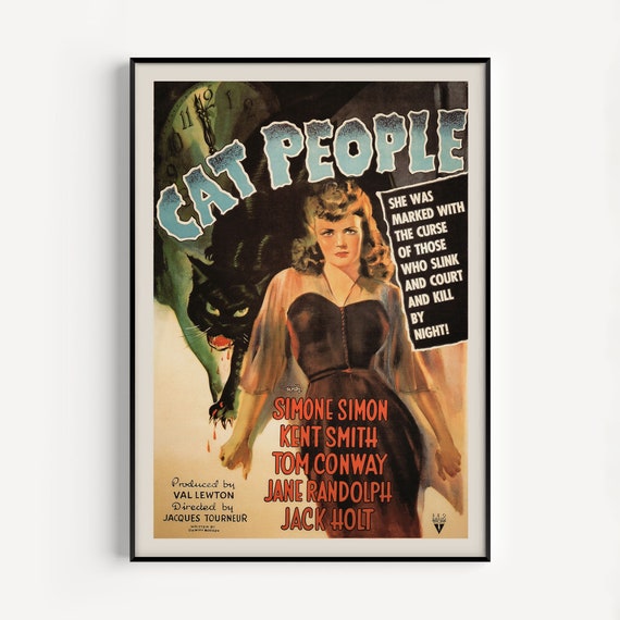 CLASSIC FILM POSTER, Cult Horror Movie Poster, Cat People Movie Poster,  Classic Movie Poster, 1940s 