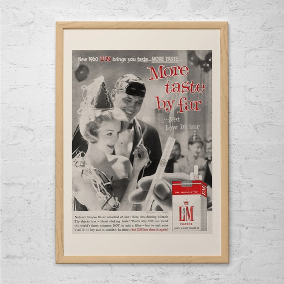 Retro Cocktail Party Ad Vintage Cigarette Ad Mid Century Etsy