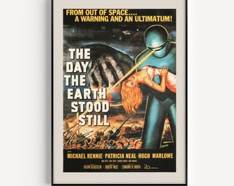 CLASSIC ALIEN RETRO Movie Poster, B-Movie Poster, Retro Cult Movie Poster Classic Movie Poster Art Sci-Fi Alien Film Poster