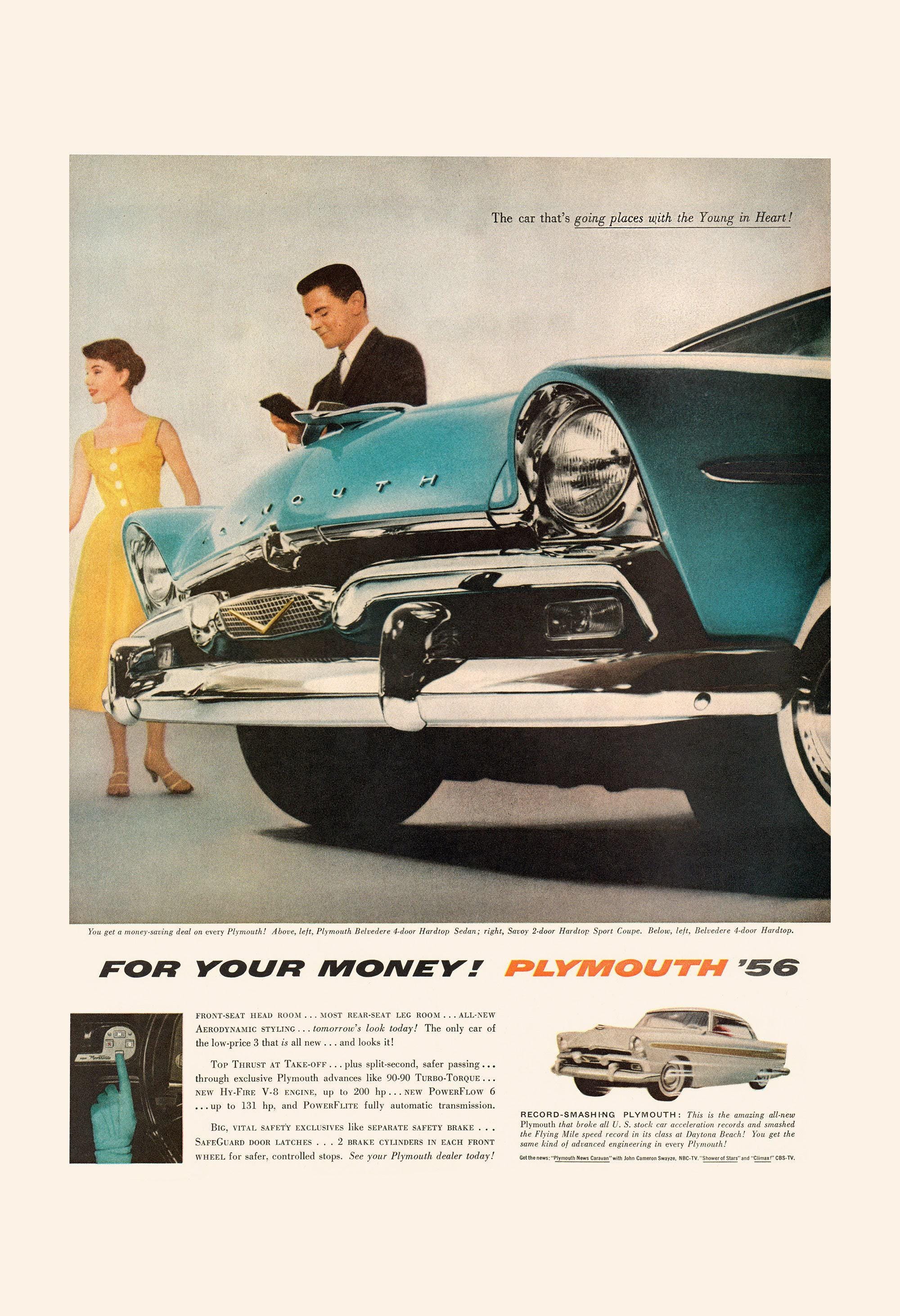AMERICAN VINTAGE CAR magazine5冊 CLASSIC 1956 CAR Ad, Ameican Car Poster, Mid-century Car