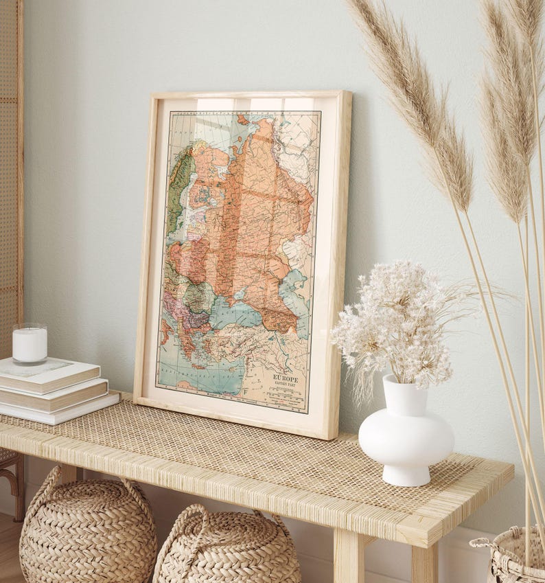 Old EASTERN EUROPE MAP, Vintage Map of Europe, Retro Map Decor ...