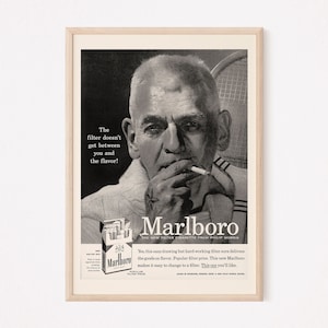 Black and White CIGARETTE AD, Retro Cigarettes Advertisement, Mid Century Ad Classic Cigarette Ad Vintage Poster