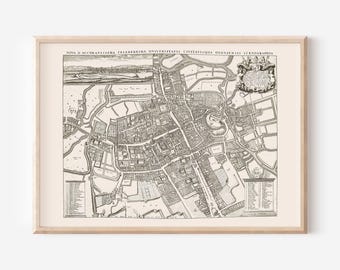 ANTIQUE MAP of OXFORD, Antique Oxford Map, Antique Map Print, Historical Wall Art, Living Room Decor, Oxford University
