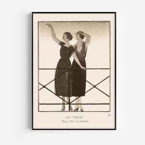 FRENCH FASHION PRINT, Vintage Fashion Poster, Summer Dresses Poster, Vintage Nautical Poster, 1920s Fashion Art, Vintage Fashion Wall Art