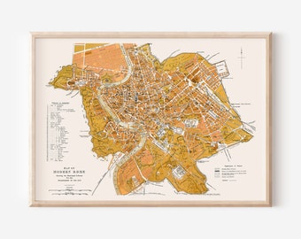 ROME ITALY MAP, Map of Rome, Historical Roma Map, Antique Map Wall Art, Professional Reproduction