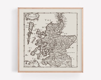 VINTAGE SCOTLAND MAP, Antique Scotland Map, Professional Reproduction