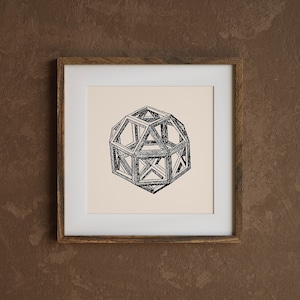 ANTIQUE GEOMETRIC SKETCH, Academic Art Print for Office, Victorian Home Decor, Artwork for Math and Renaissance Enthusiast, Square Poster
