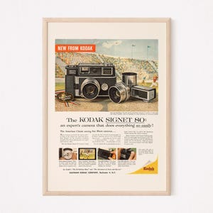 VINTAGE FILMCAMERA-advertentie, retro cameraadvertentie, 35 mm-cameraposter midden van de eeuw poster cameraliefhebber kunstfotograafposter retro cameraposter