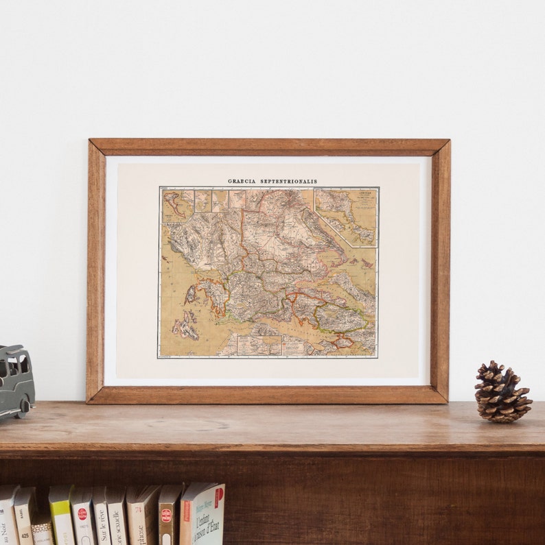 Map of Greece Antique Map Wall Art GREECE MAP Professional Reproduction Historical Greek Map