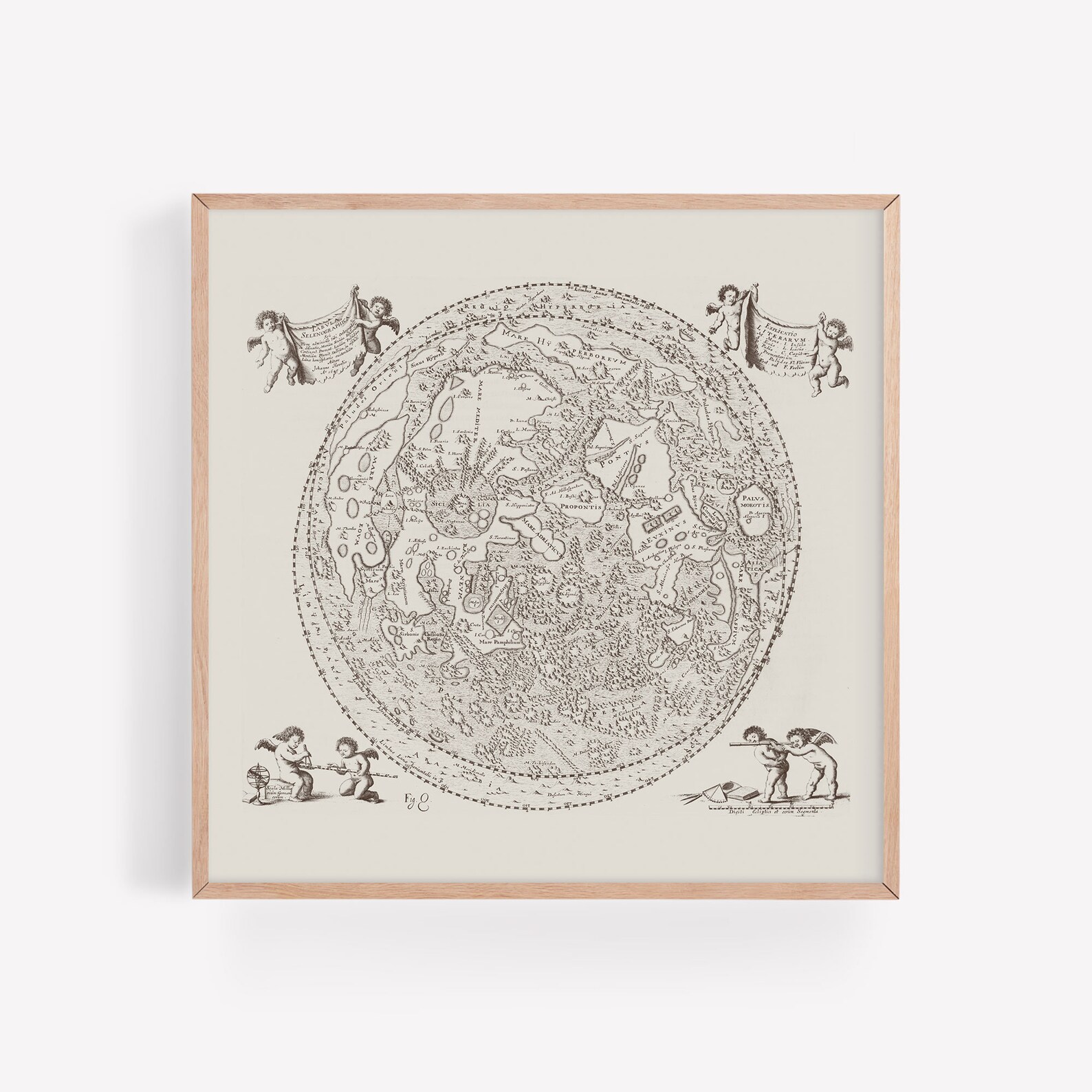 ANTIQUE MOON MAP Antique Map of the Moon Professional - Etsy