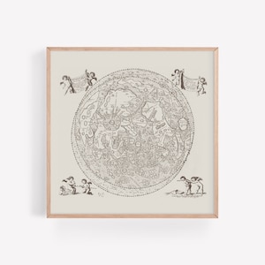 CARTE DE LA LUNE ANTIQUE, carte de la lune antique, reproduction professionnelle
