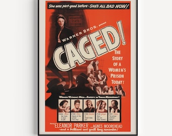 CAGED Filmplakat, Retro Filmplakat, Kitsch Film Filmplakat Klassisches Filmplakat Retro Filmplakat, Ausbeutung Film Film Plakat