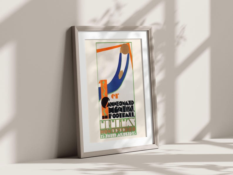ERSTE WELTMEISTERSCHAFT Poster, 1930 Fußball Poster, Fußball Druck, Sport Fan Poster, Reproduktion, Uruguay, Guillermo Laborde, Torhüter Kunst Bild 3