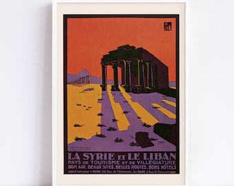 Lebanon Travel Poster, Syria Travel Poster, Frame-Ready Art Print fits Ikea Ribba