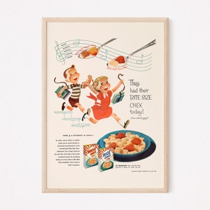 COOL RETRO KITCHEN Ad, Retro Mid-Century Ad, Vintage Kitchen Poster, Retro Kids Poster, Retro Cereal Ad, Vintage Americana Poster