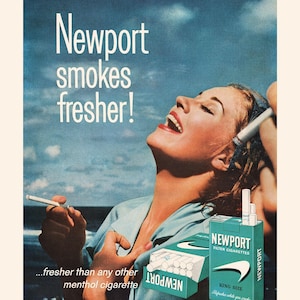 VINTAGE AD PRINT, Cigarettes Ad, Woman Smoking Poster, Reproduction, 1950s image 7