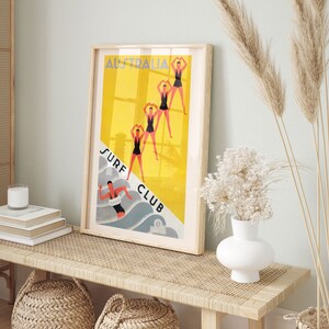 Australia Travel Poster Travel Print Art Deco Poster Art Deco Print Surf Poster Giclee Poster Print High Quality Frame-Ready Ikea Ribba Size zdjęcie 2