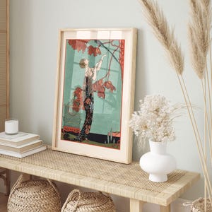 FRANZÖSISCHE MODE POSTER, Art Deco Druck, Antike Mode, Fashion Print, Vintage Wandkunst, professionelle Reproduktion, feminines Dekor Bild 2