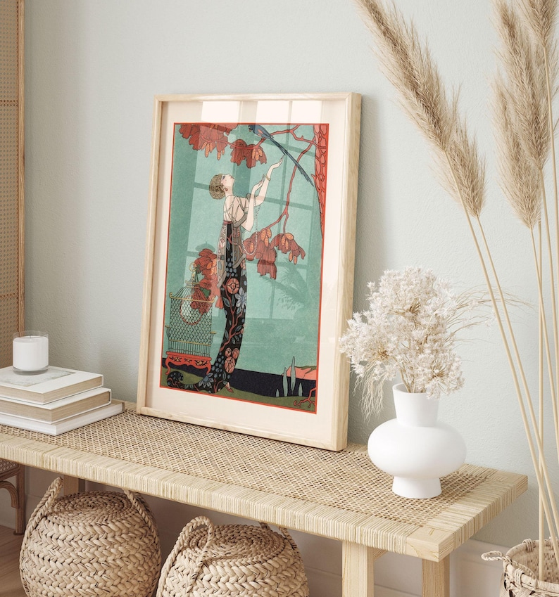 FRANZÖSISCHE MODE POSTER, Art Deco Druck, Antike Mode, Fashion Print, Vintage Wandkunst, professionelle Reproduktion, feminines Dekor Bild 2