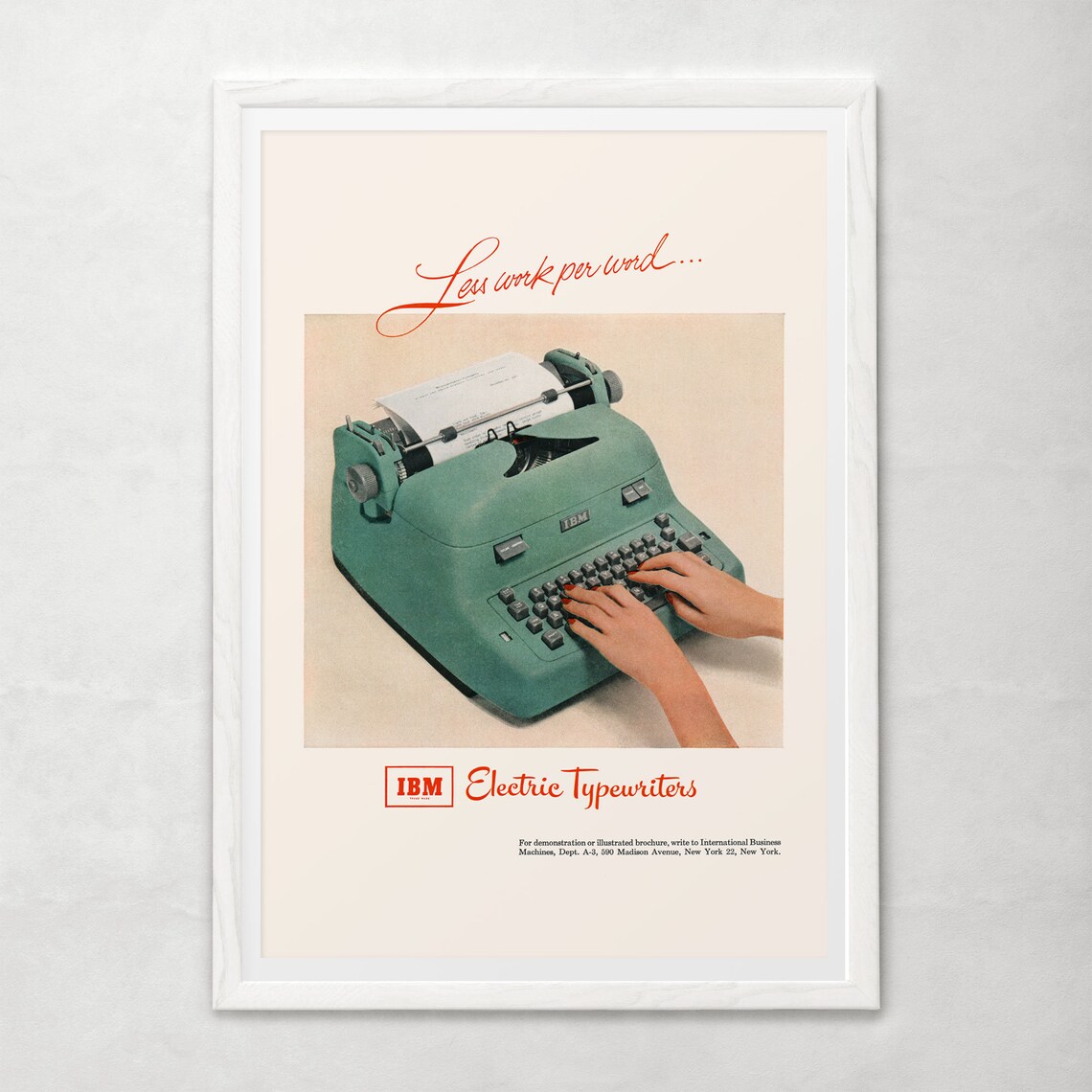 ELECTRIC TYPEWRITER AD Vintage Ad Print 1950s Typewriter Etsy