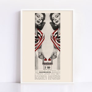 VINTAGE SHAVING CREAM Ad, Retro Barber Shop Poster, High Quality Reproduction, Hair Dresser Decor, Hair Stylist Art