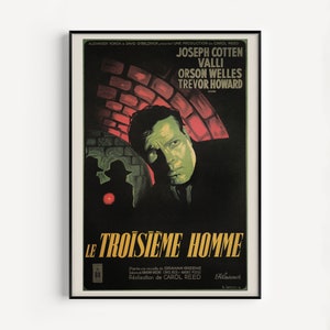 CLASSIC MOVIE POSTER, The Third Man Movie Poster, Orson Wells Movie Poster, Film Noir Poster, Home Decor Wall Art, 1940s