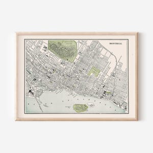 VINTAGE MAP of MONTREAL, Vintage Montreal Quebec Map, Antique Montreal Map Print, Historical Wall Art, Montreal Wall Art, Retro Montreal