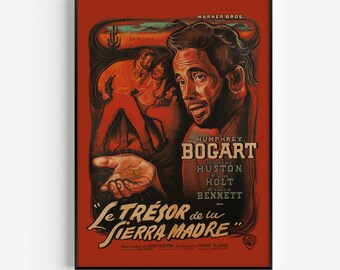 VINTAGE FILM POSTER, Treasure of the Sierra Madre Poster, Humphrey Bogart Movie Poster, Home Decor